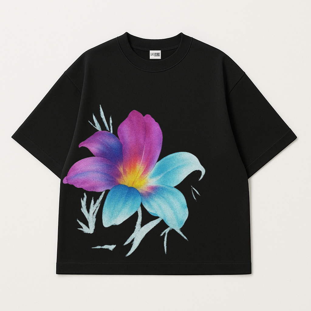 Women’s black floral T-shirt