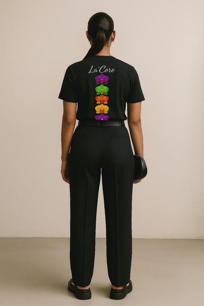 Women’s black floral T-shirt